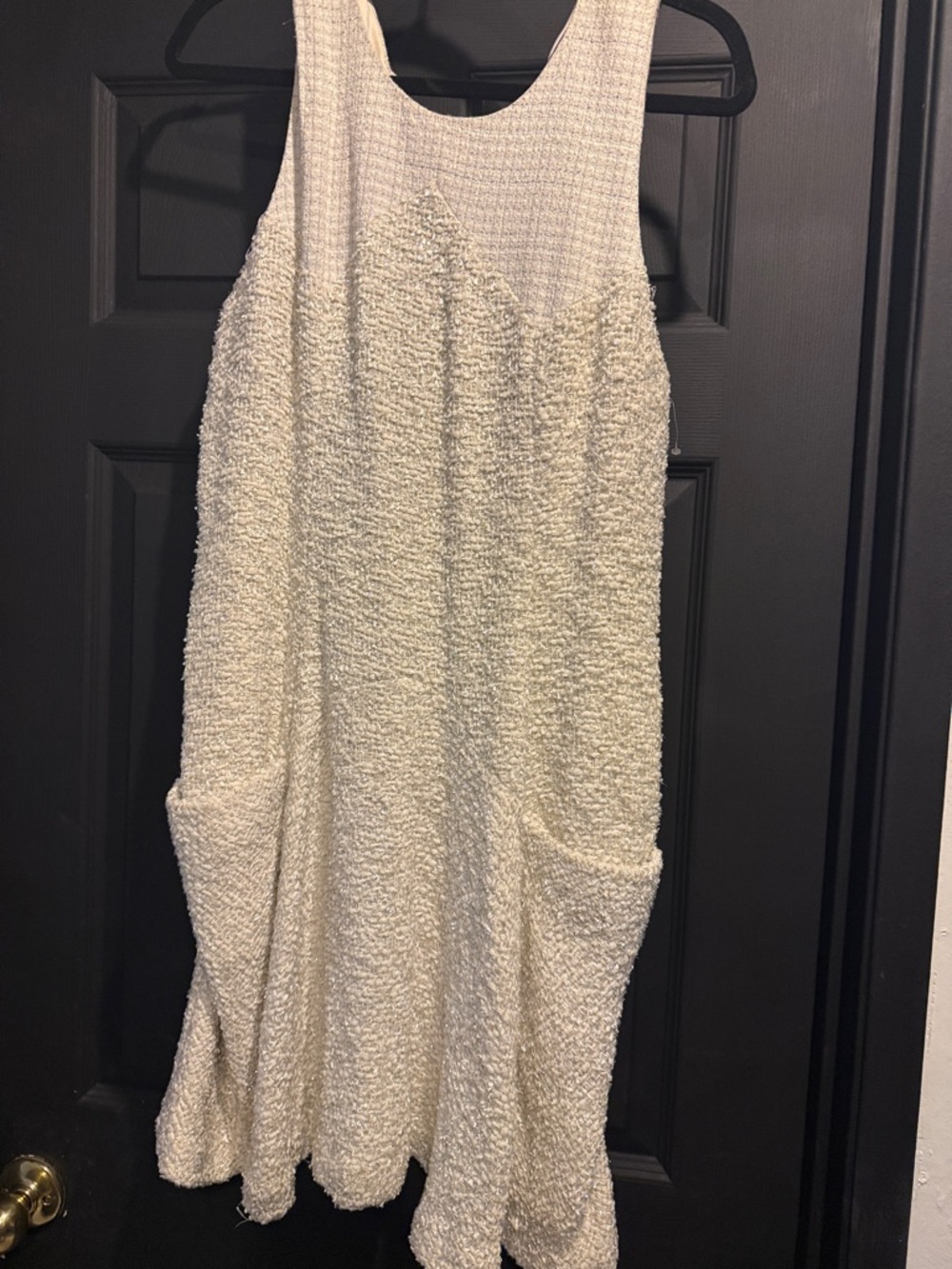 Theyskens' Theory Cream Textured Sleeveless Shift